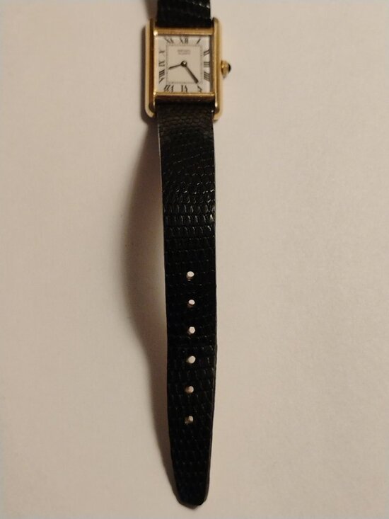 Vintage Ladies Seiko Tank Style Watch with Black Cabochon Crown New Battery main image 5